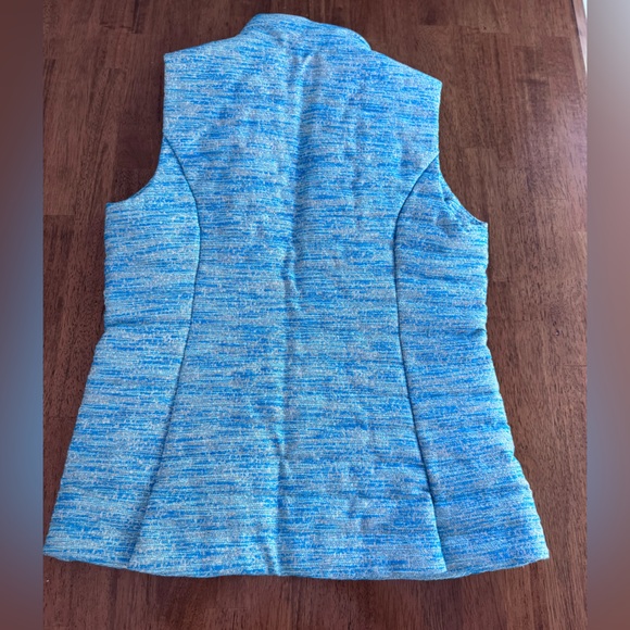 Lilly Pulitzer Noella Embellished Vest SZ M Turquoise Oasis Resort Boucle - Picture 4 of 16